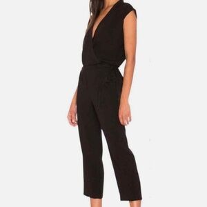 Theory Black Sleeveless Wrap Jumpsuit